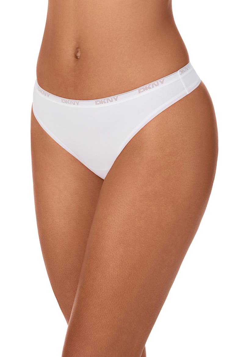 Cotton Blend Thong, Main, color, WHITE