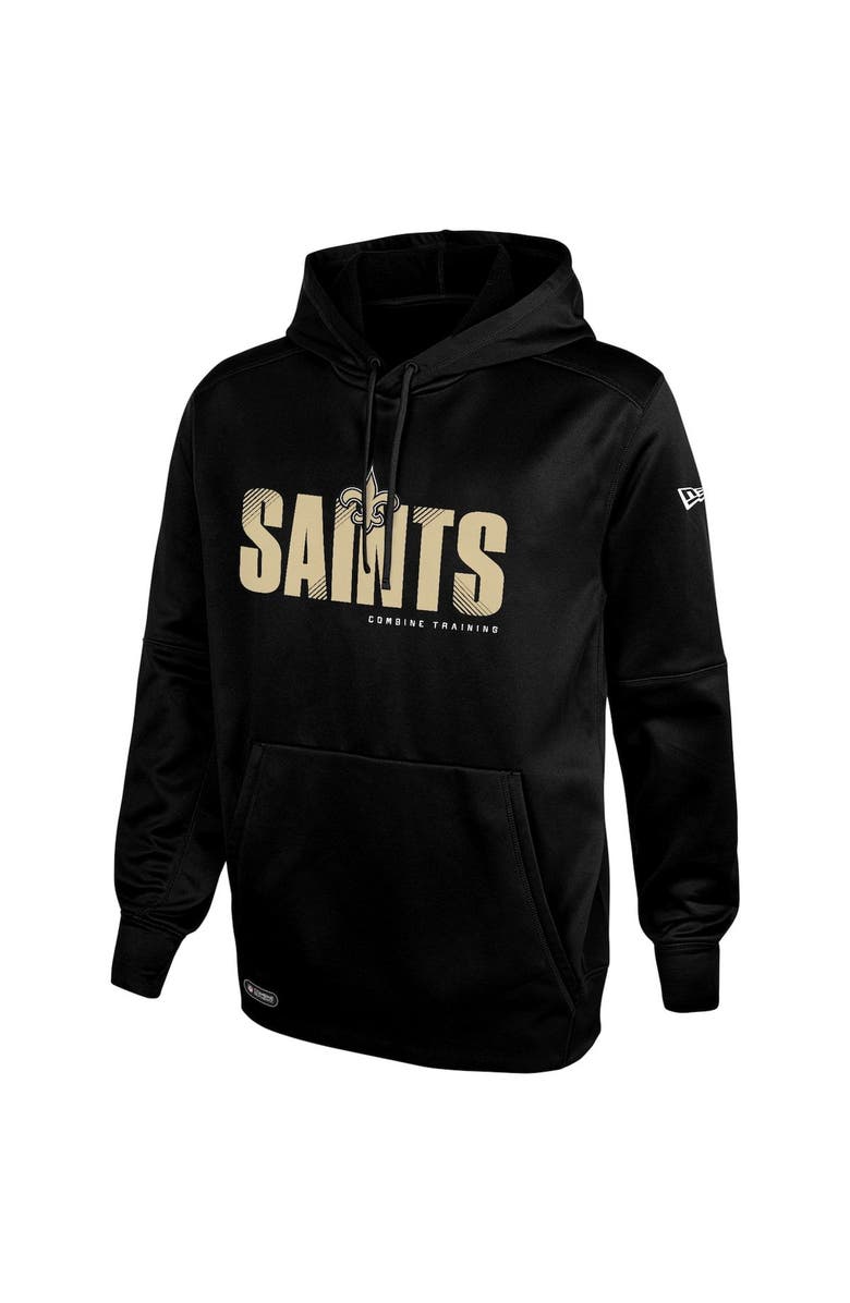 New Era Men's New Era Black New Orleans Saints Combine Authentic Hard Hash Pullover Hoodie, Main, color, 