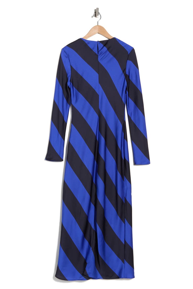 Stripe Long Sleeve Maxi Dress, Alternate, color, INK BLUE