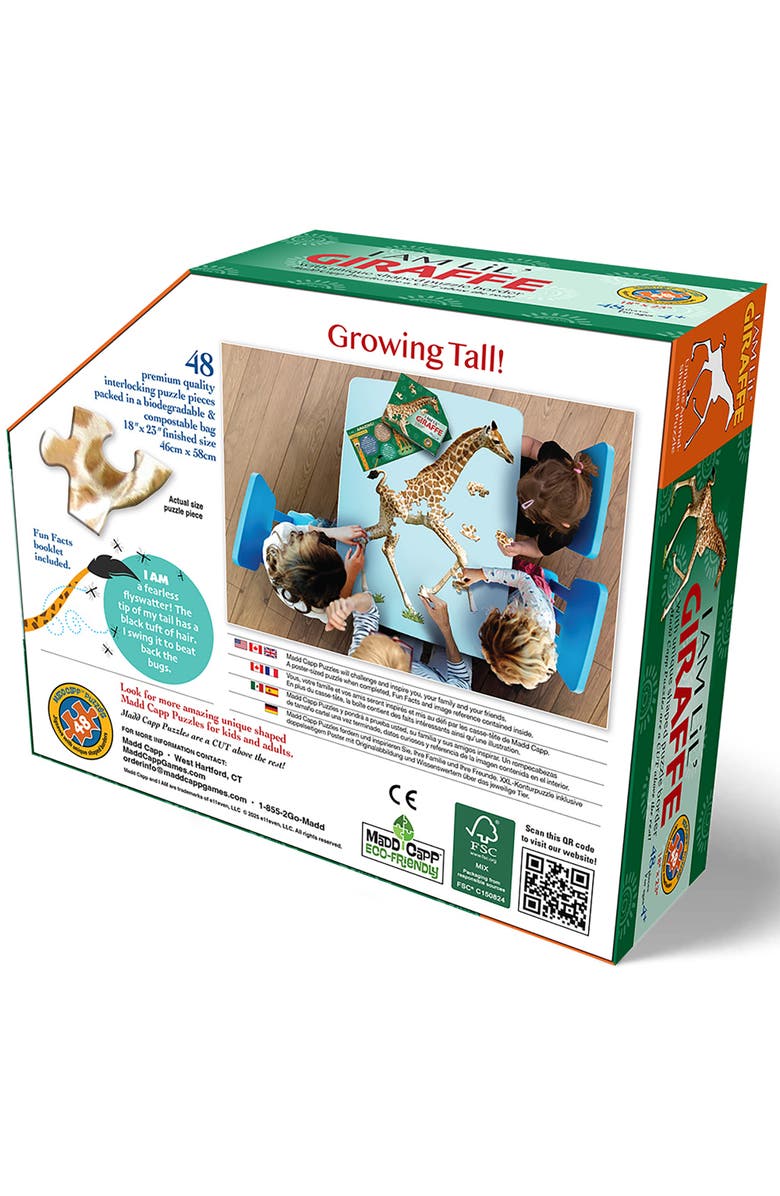 Madd Capp I Am Lil Giraffe 48 Piece Animal Shaped Puzzle, Alternate, color, Multicolored