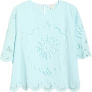 Treasure & Bond Cutout Linen Blend Top