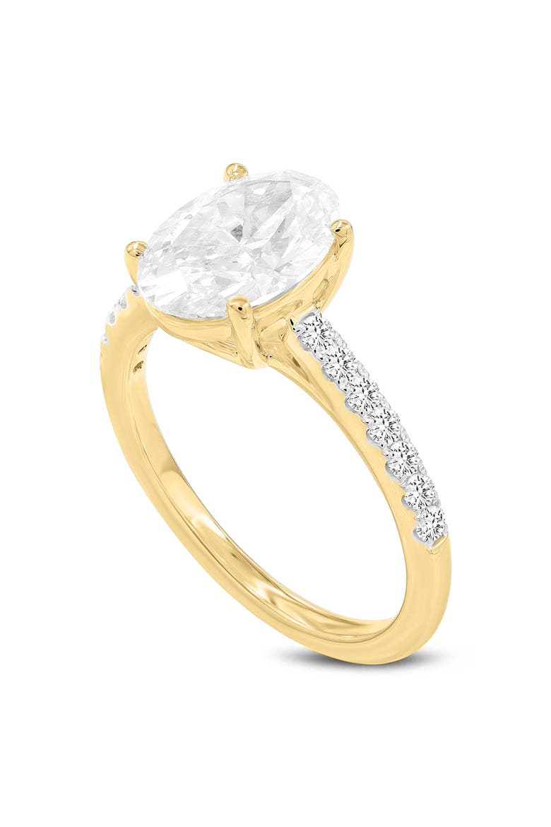 Prose 14K Gold Oval Lab Grown Diamond Engagement Ring - 2.4 Ct, Main, color, 14K Yellow Gold