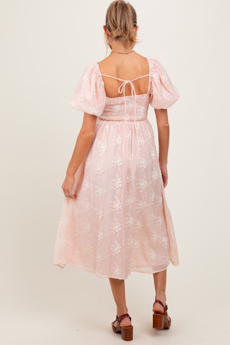 Textured Midi Dress, Alternate, color, Pink