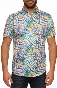 Robert Graham Cedrick Classic Fit Palm Short Sleeve Button-Up Shirt