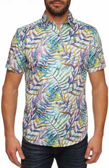 Robert Graham Cedrick Classic Fit Palm Short Sleeve Button-Up Shirt