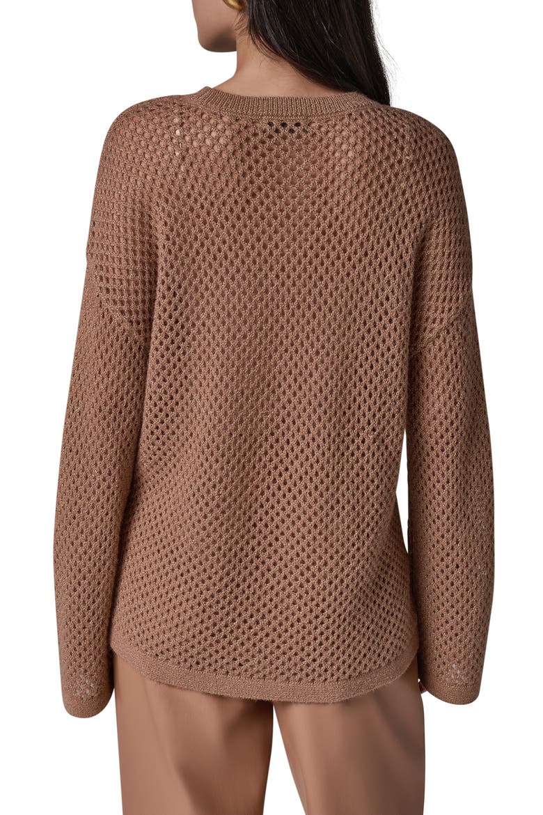 Metallic Open Stitch Sweater, Alternate, color, CAMEL