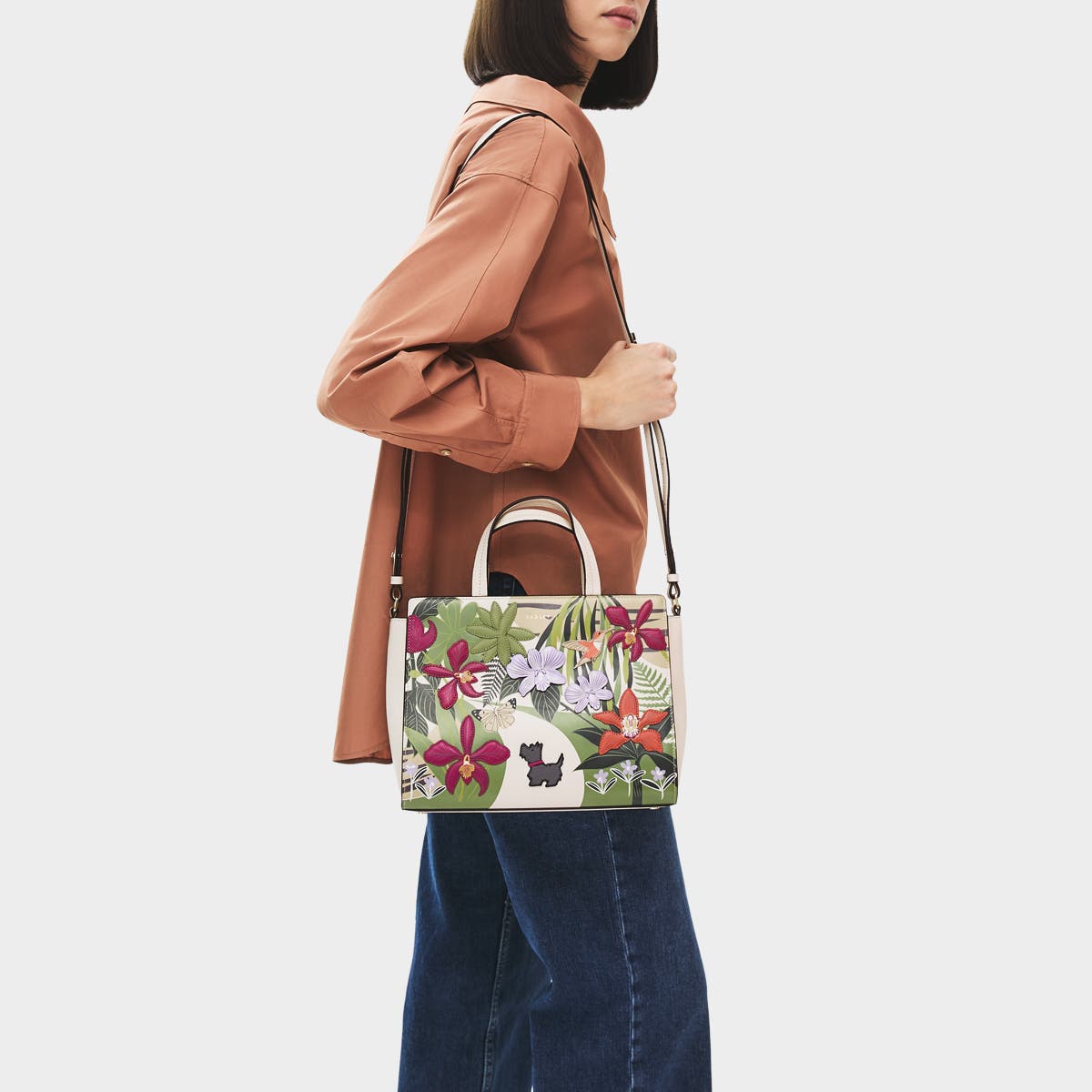 Radley RHS Small Ziptop Satchel Bag, Alternate, color, Salt