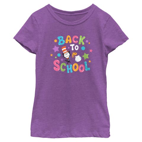 Girl's Dr. Seuss Colorful Back To School  Graphic T-Shirt