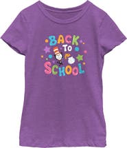 Dr. Seuss Girl's Dr. Seuss Colorful Back To School  Graphic T-Shirt