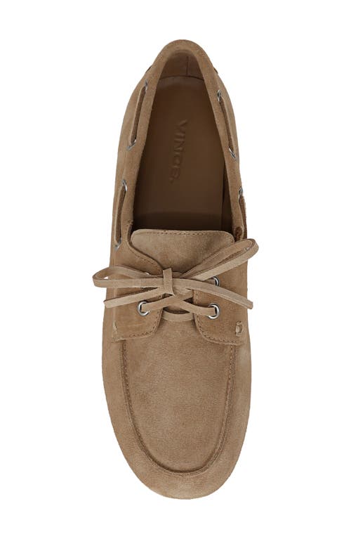 Vince Marin Suede Boat Loafers In Dune