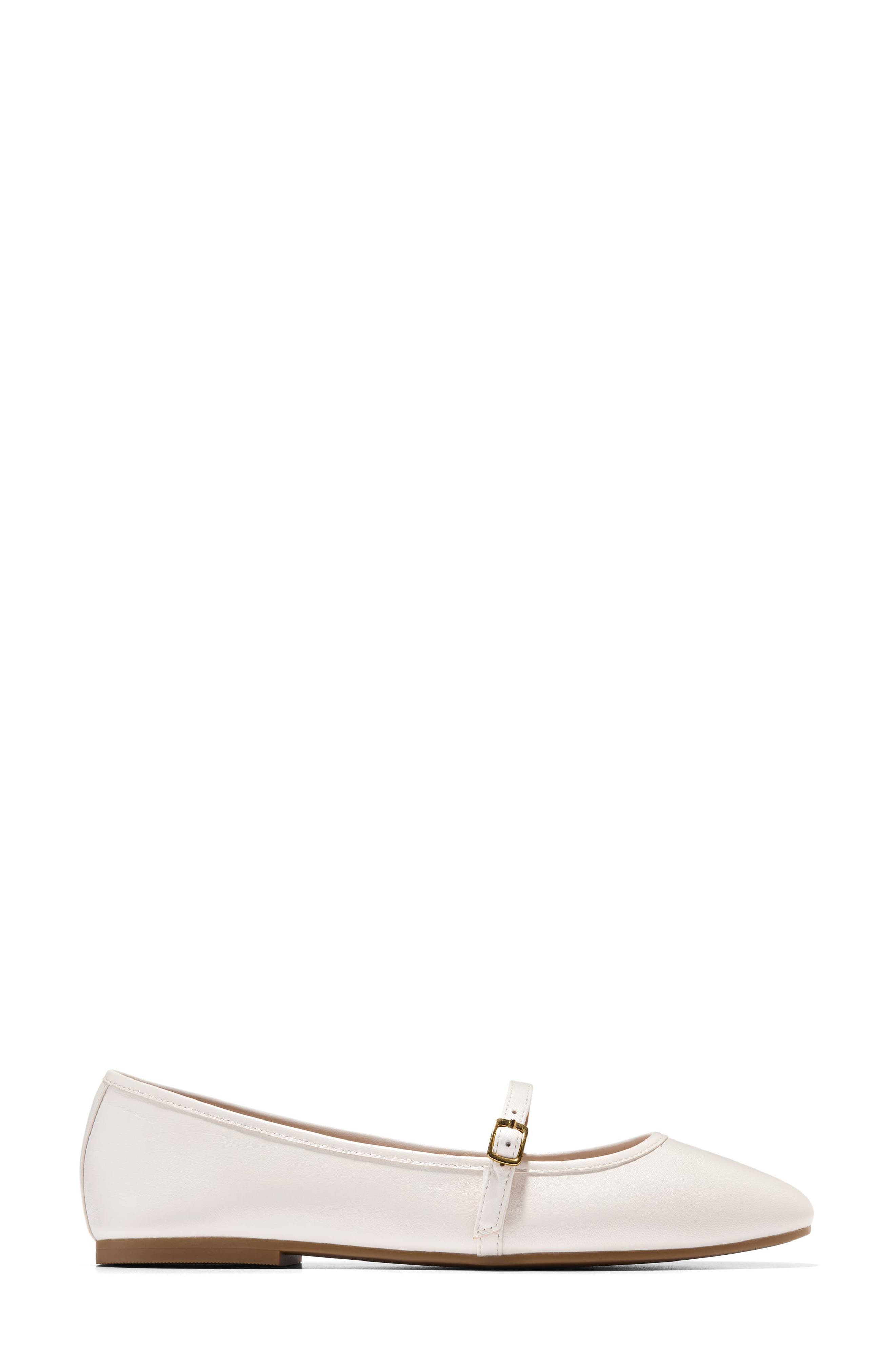 Yelena Mary Jane Flat, Alternate, color, IVORY LEATHER