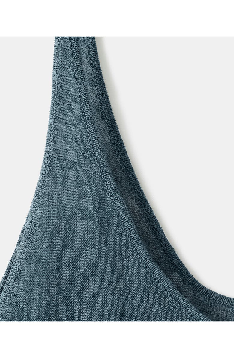 MANGO Linen Blend Midi Dress, Alternate, color, Night Blue