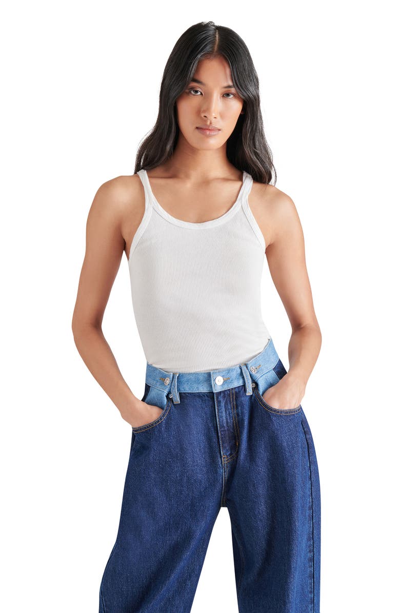 Steve Madden Emeric High Waist Two Tone Jeans, Alternate, color,