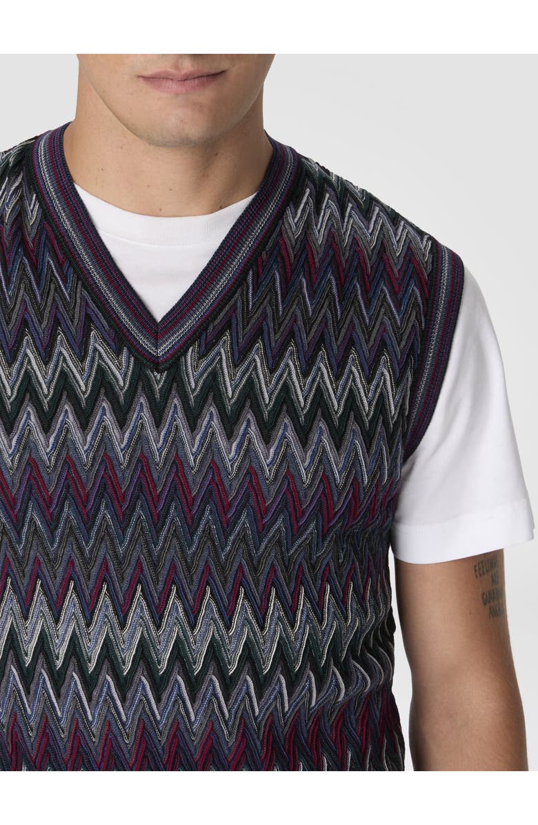 Missoni V-neck Vest With Zigzag Pattern, Alternate, color, Multicoloured