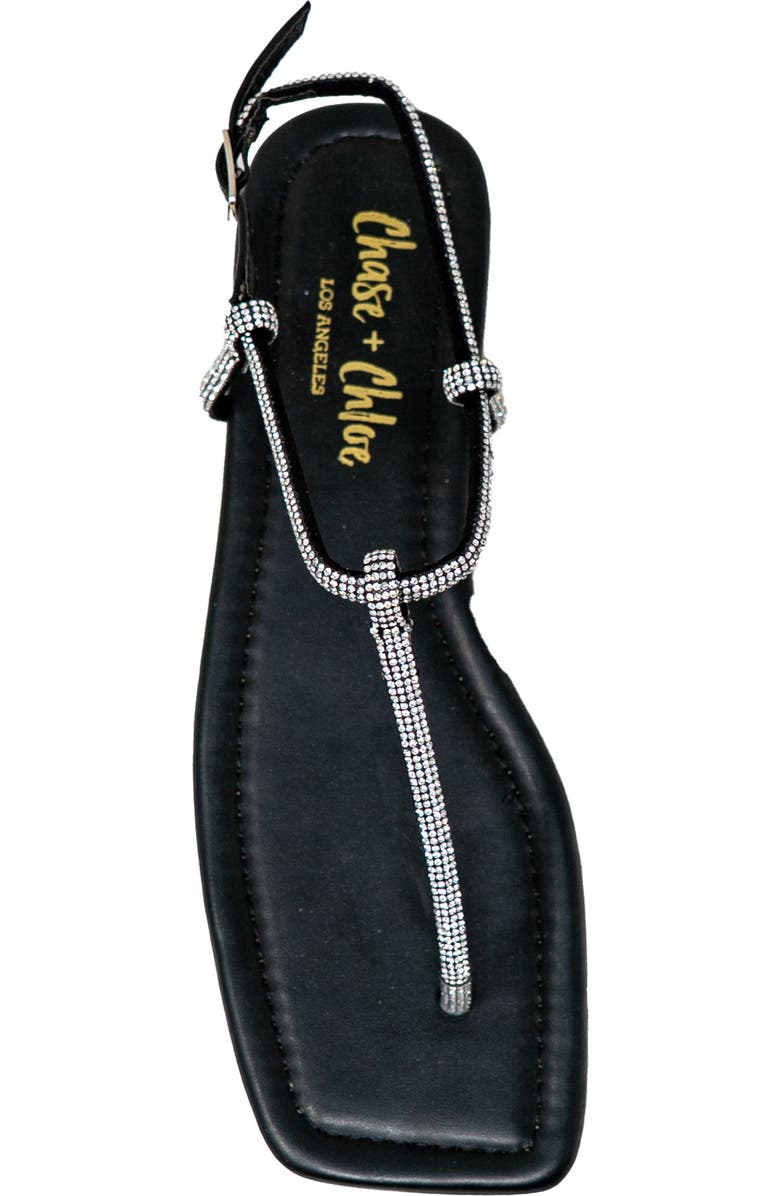 CHASE AND CHLOE Rhinestone T-Strap Sandal, Alternate, color,