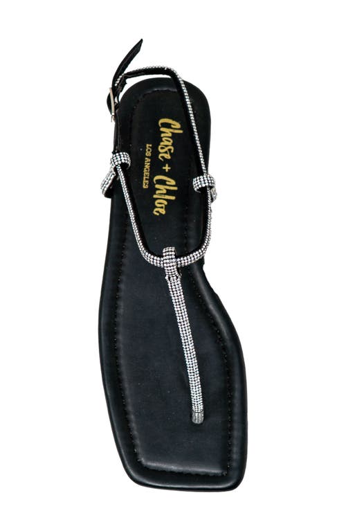 Chase & Chloe Chase And Chloe Rhinestone T-strap Sandal