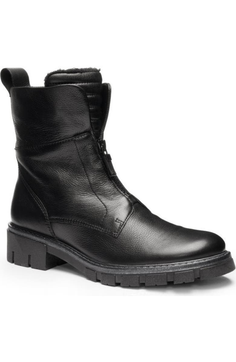 ara Deon Leather Bootie, Main, color, Black