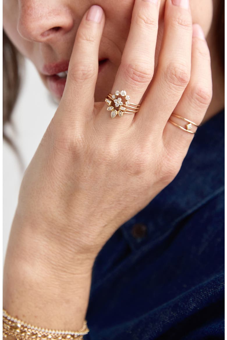 Floral Diamond Ring, Alternate, color, YELLOW GOLD
