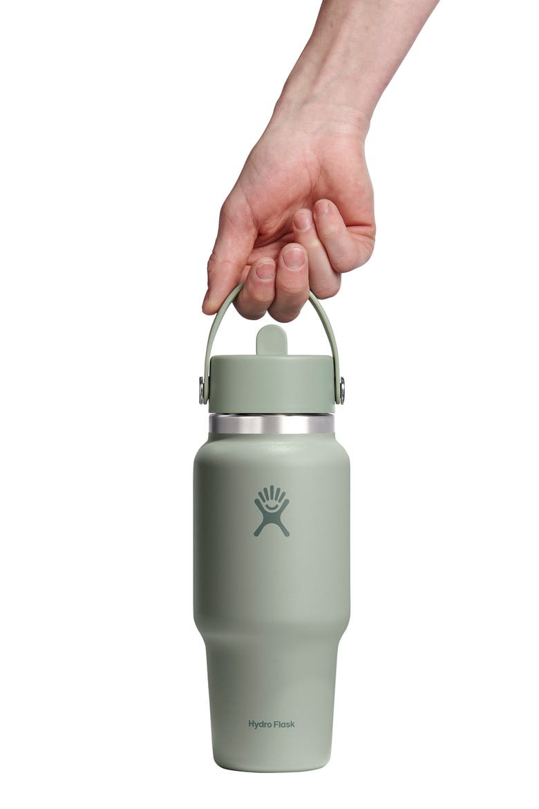 24-Ounce Wide Mouth Travel Bottle with Flex Straw Cap, Alternate, color, AGAVE