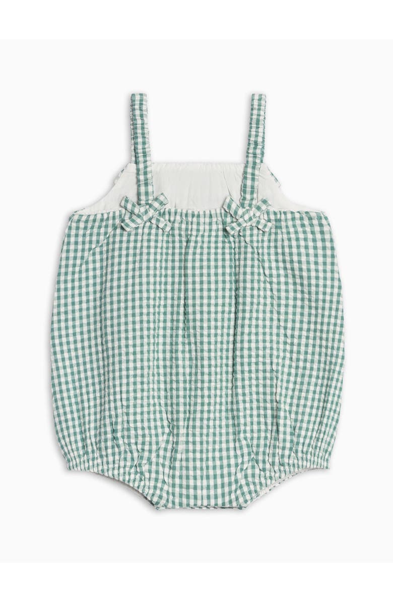 KENDI by Colored Organics Orgnaic Rosalie Seesucker Ruffle Bubble Romper, Alternate, color, Laguna Gingham