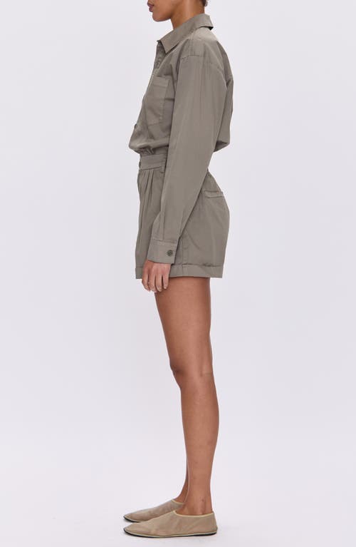 Pistola Archie Long Sleeve Stretch Cotton Romper In Gray