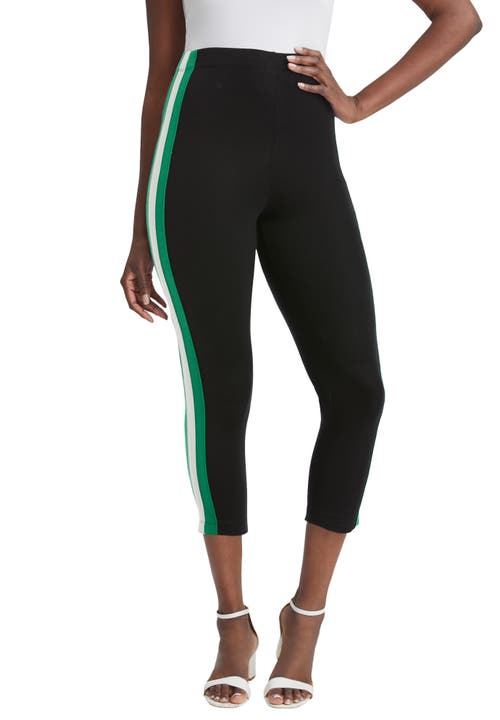 Jessica London Everyday Stretch Cotton Capri Legging In Black