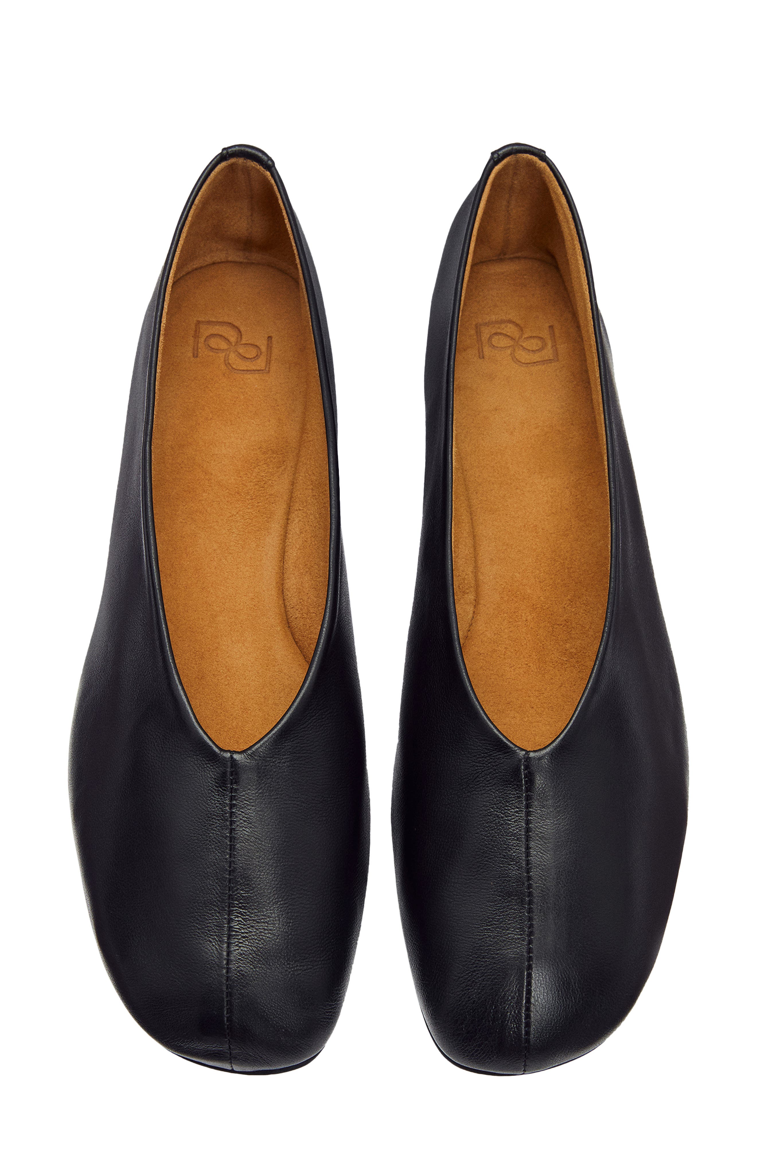 Reformation Blaine Ballet Flat, Alternate, color, Black Leather