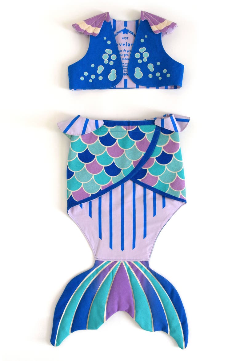 Mermaid Costume Set, Main, color, BLUE