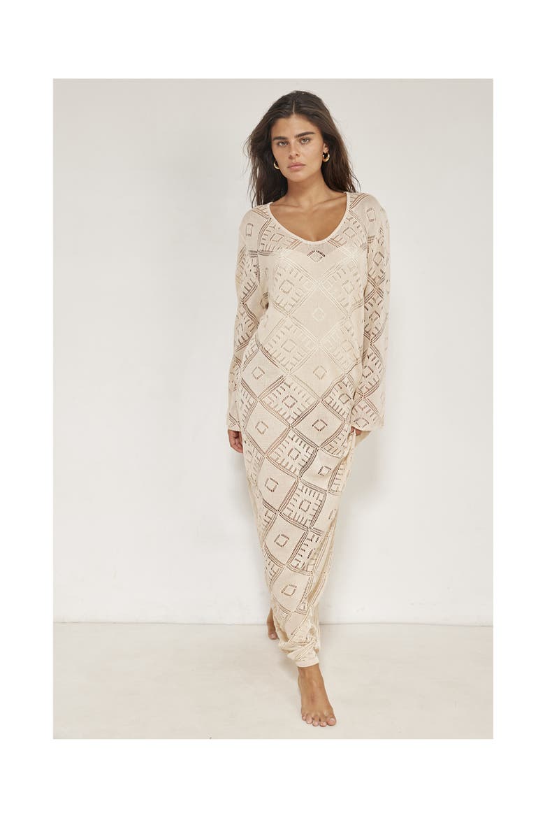 Belinda Maxi Dress Cover-Up, Alternate, color, Sand