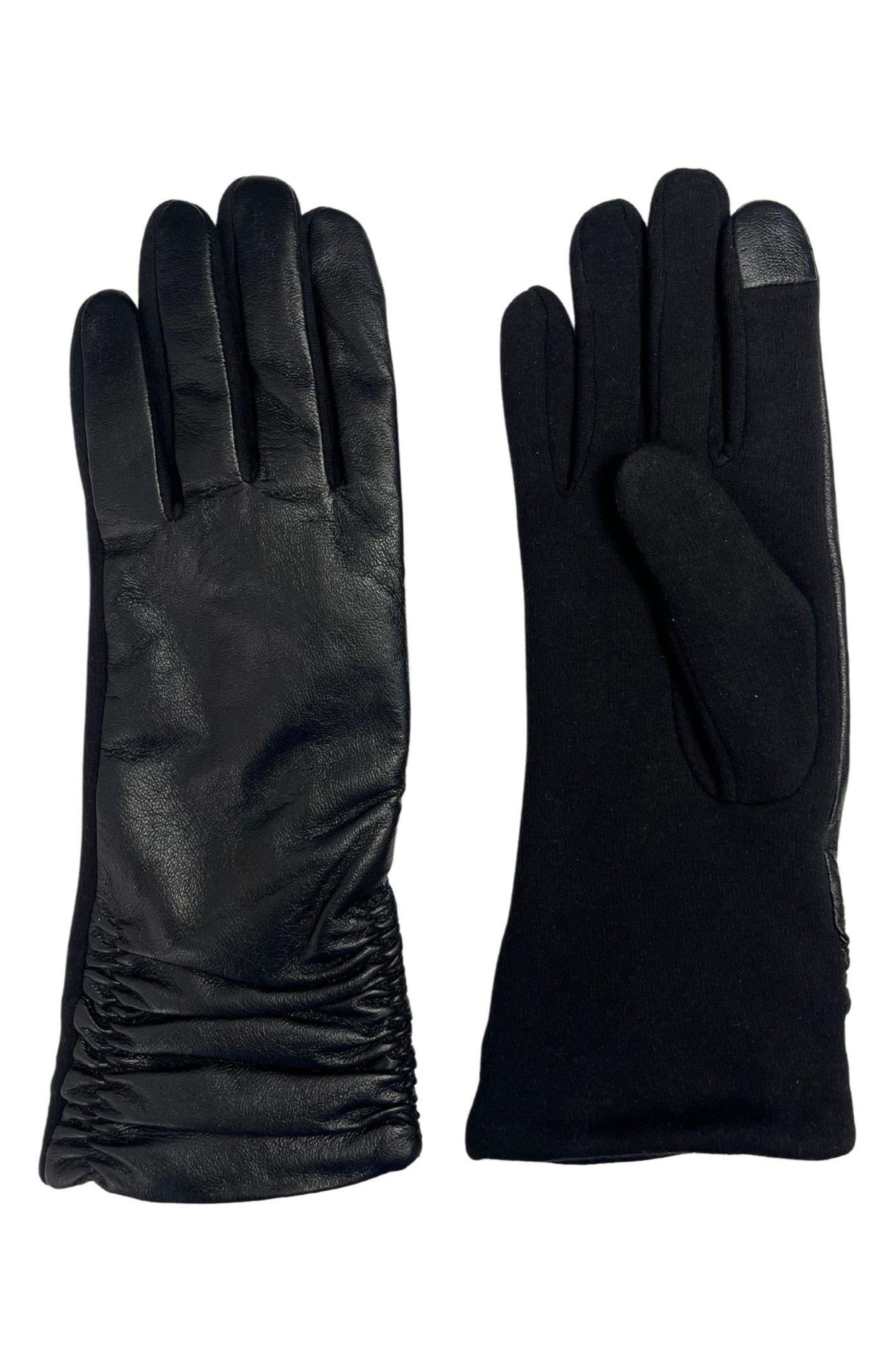 MARCUS ADLER Ruched Leather Gloves