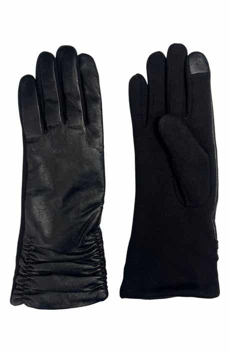 Ruched Leather Gloves