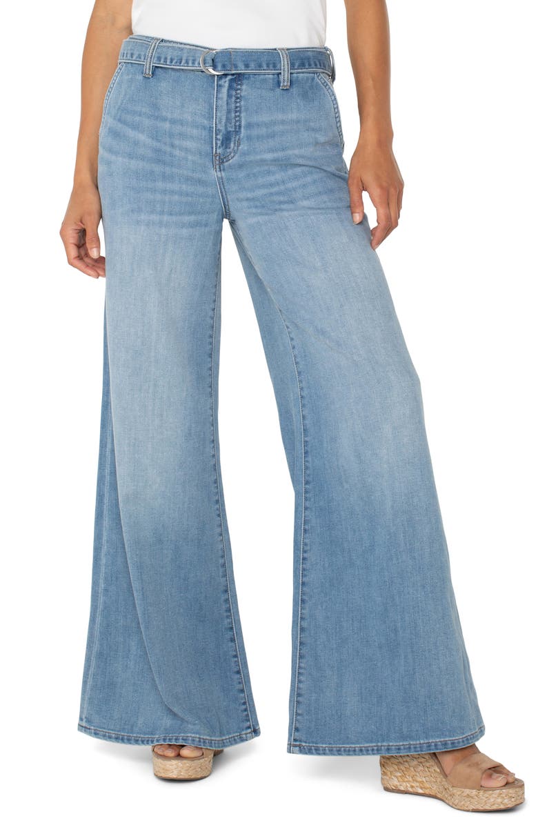 Liverpool Los Angeles Stride D-Ring High Waist Super Wide Leg Jeans, Main, color, 