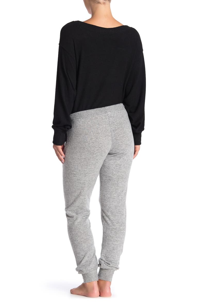 Yummy Pocket Brushed Knit Joggers, Alternate, color, HEATHER GREY