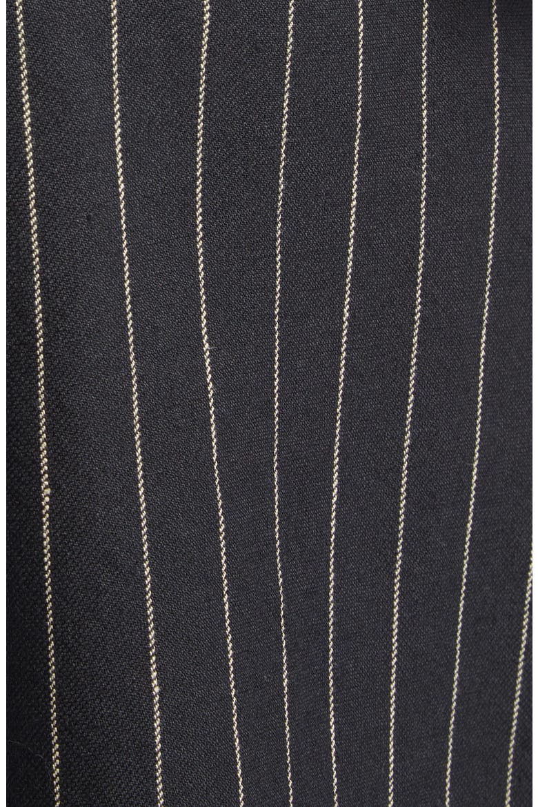 Jumbo Pinstripe Wool & Linen Shorts, Alternate, color, BLACK WHITE PINSTRIPE