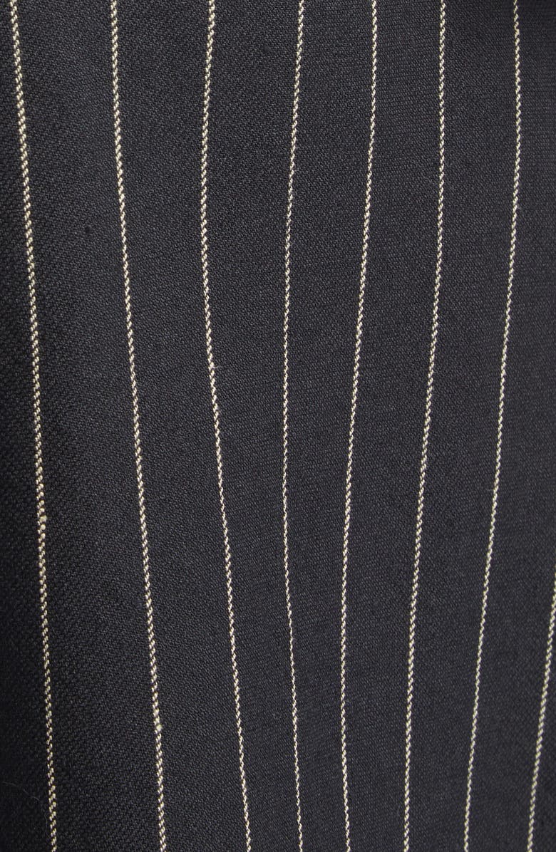 R13 Jumbo Pinstripe Wool & Linen Shorts, Alternate, color, Black White Pinstripe