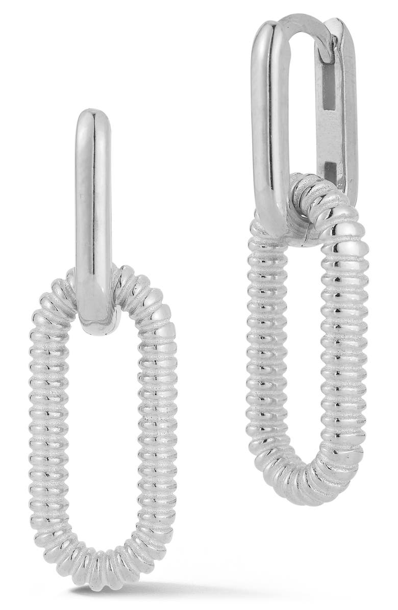 CHLOE AND MADISON Link Drop Earrings, Main, color, Silver