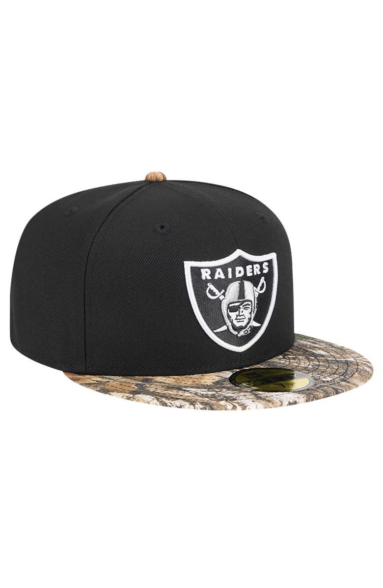 New Era Men's New Era Black Las Vegas Raiders Active Two-Tone Camo 59FIFTY Fitted Hat, Alternate, color, Black