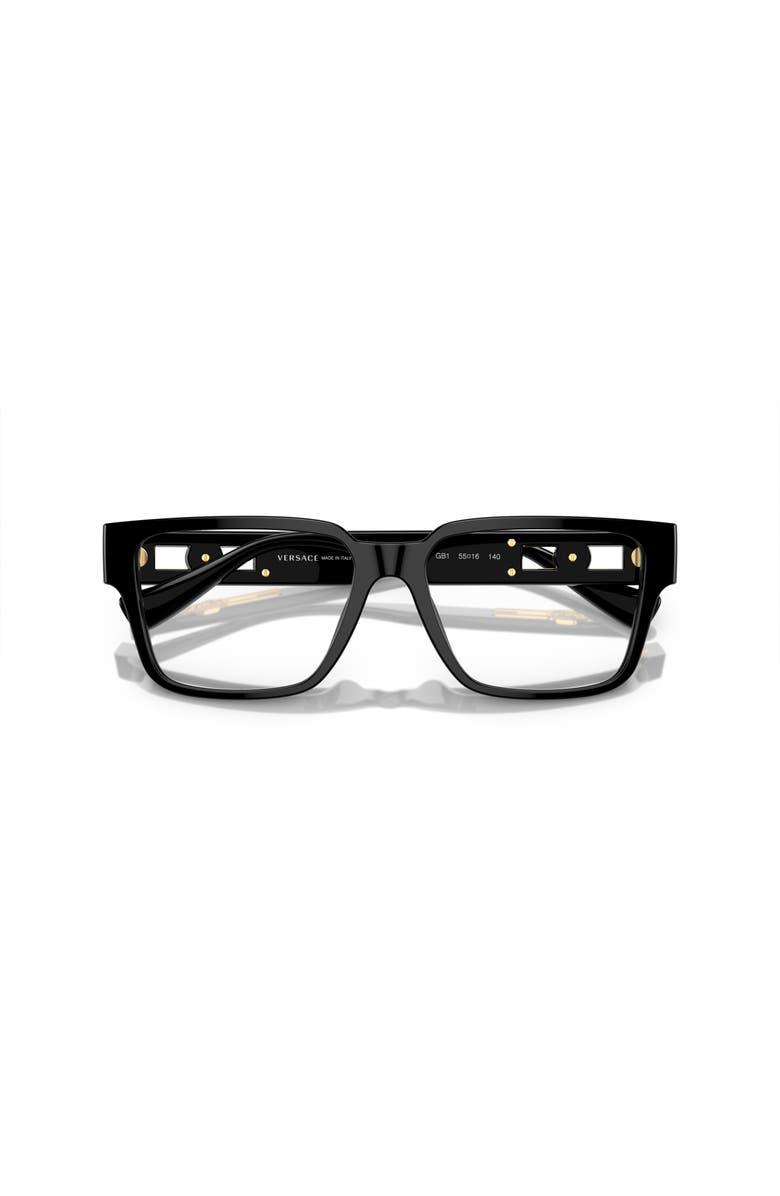 Versace 55mm Rectangle optical glasses, Alternate, color, Black