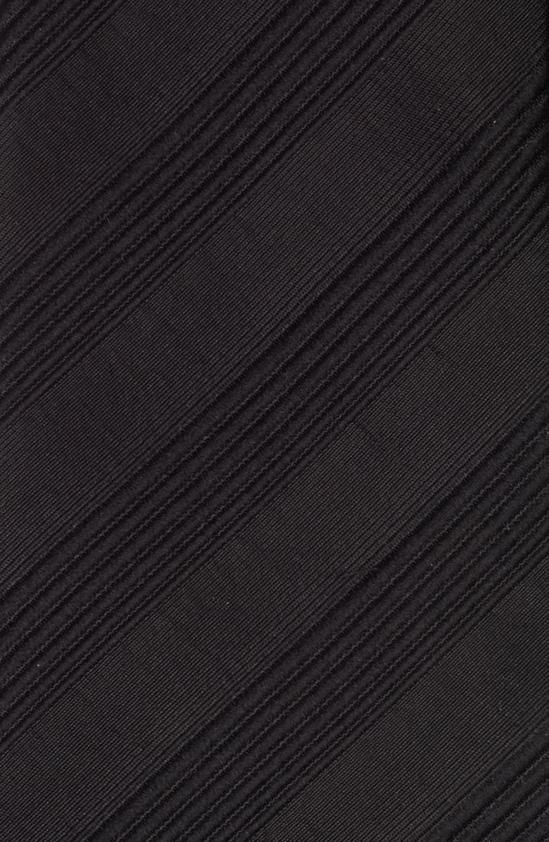 McQueen Tonal Stripe Silk Tie, Alternate, color, Black