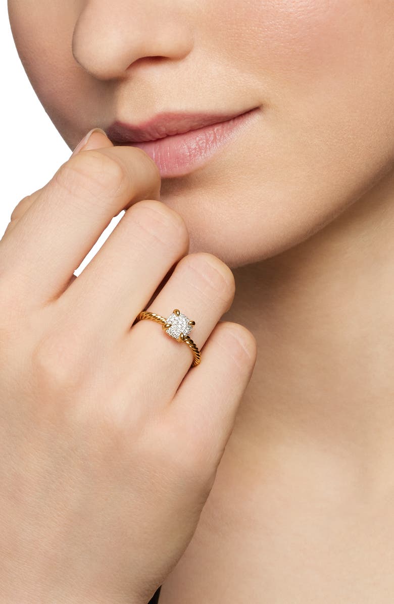 David Yurman Chatelaine<sup>®</sup> Ring in 18K Gold with Pavé Diamonds, Alternate, color, 