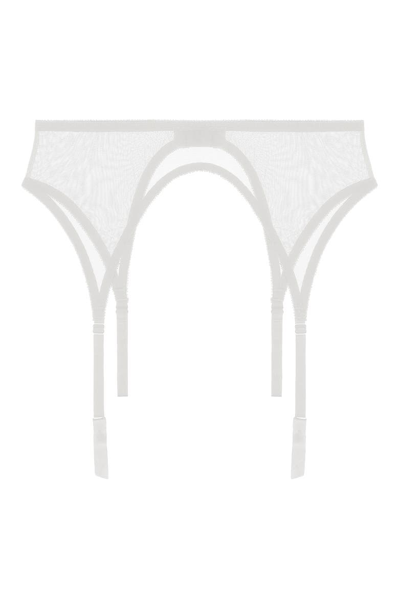 Odette Classic Mesh Garter Belt, Alternate, color, BLANC