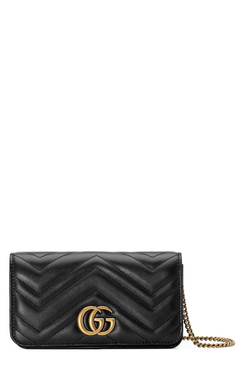 Leather Shoulder Bag, Main, color, NERO