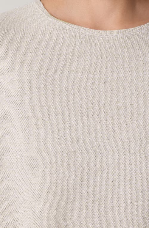Eileen Fisher Organic Linen & Organic Cotton Cap Sleeve T-shirt In Undyed Natural