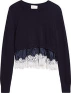 Cinq à Sept Zyla Mixed Media Sweater