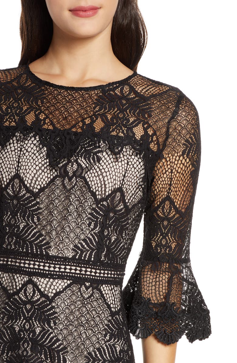 BB Dakota by Steve Madden BB Dakota Ruffle Lace Minidress, Alternate, color, 