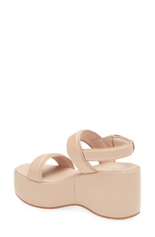 Chocolat Blu Kande Slingback Platform Wedge Sandal In Beige Leather