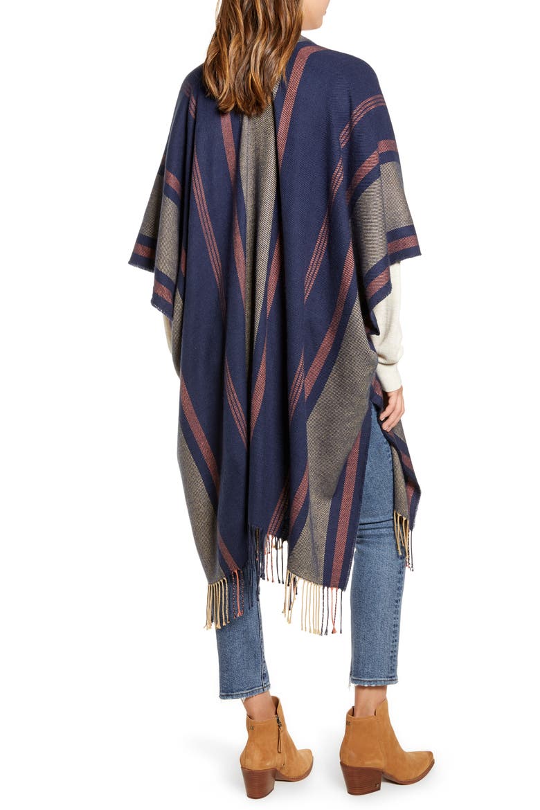 Variegated Stripe Poncho (Nordstrom Exclusive), Alternate, color, DARK NIGHTFALL MULTI
