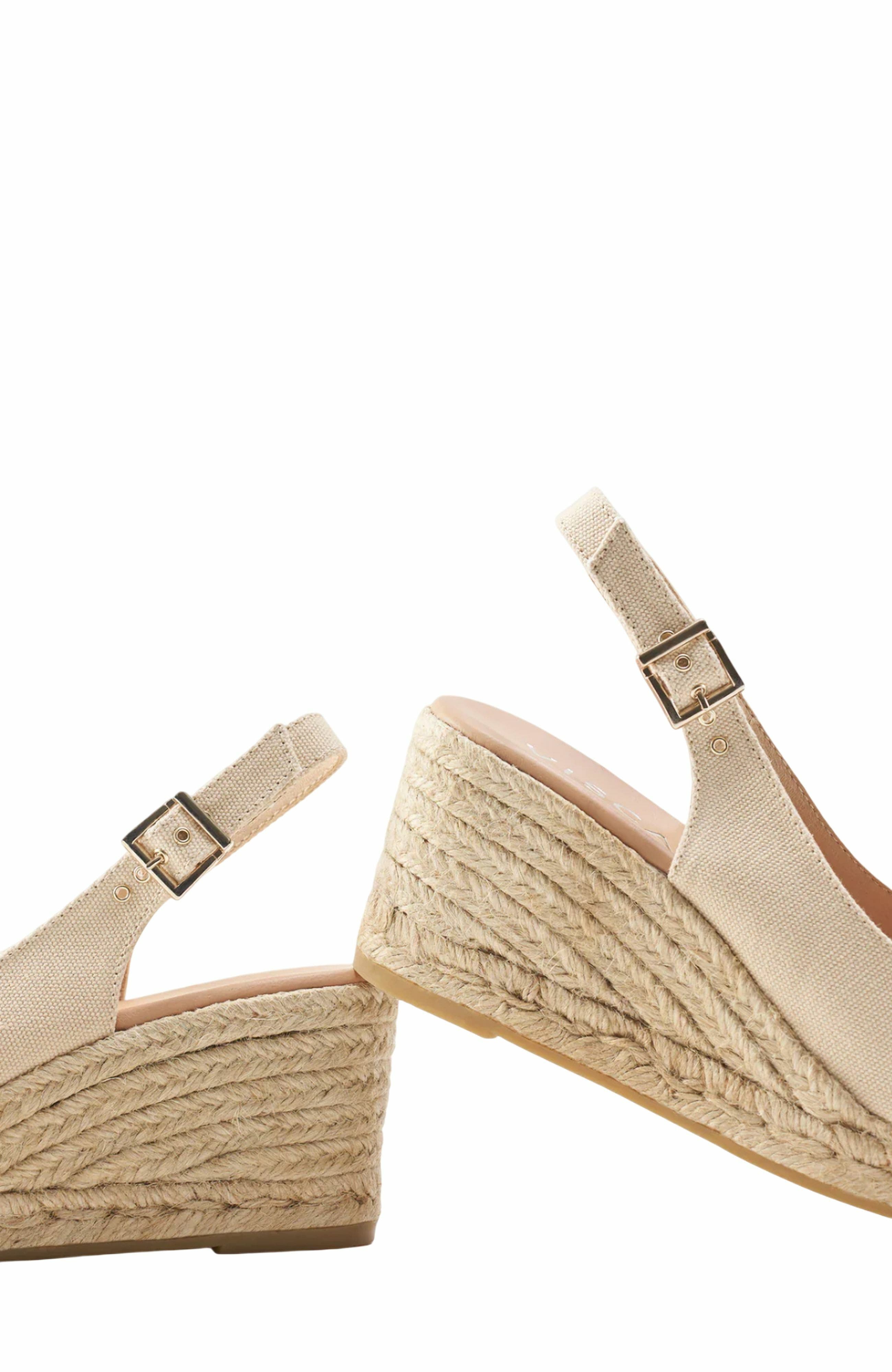 Gavina Canvas Espadrille Sandal Wedges, Alternate, color, Beige