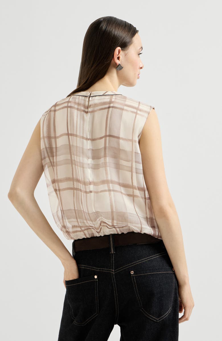 Brunello Cucinelli Macrocheck print T-shirt, Alternate, color, White