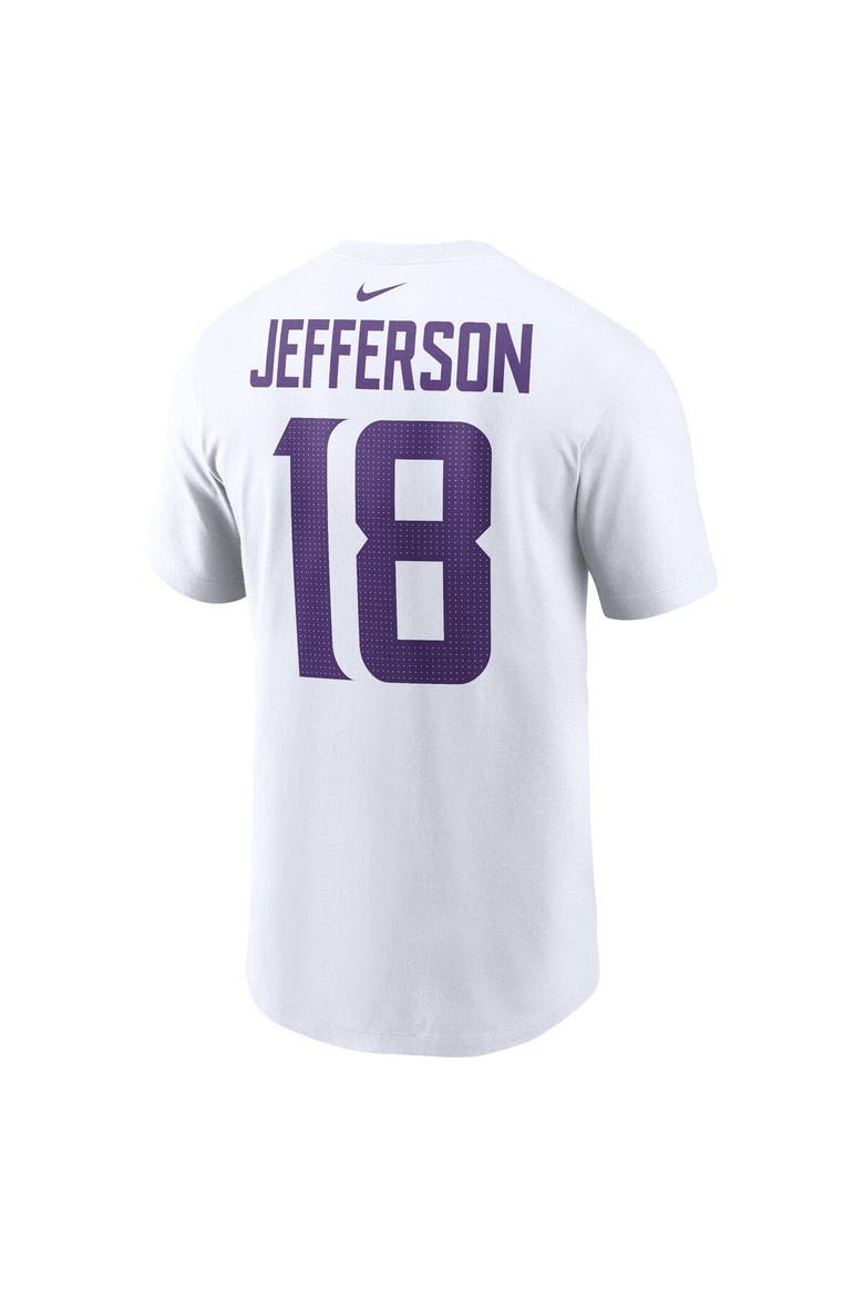 Men's Nike Justin Jefferson  White Minnesota Vikings  Player Name & Number T-Shirt, Alternate, color, White
